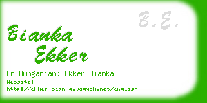 bianka ekker business card